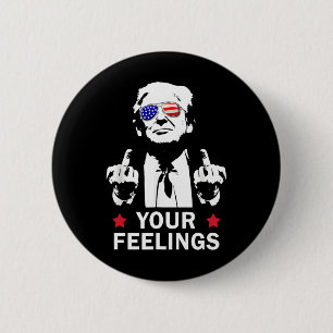 Lustiger Präsident Donald Trump Mittelfinger Button