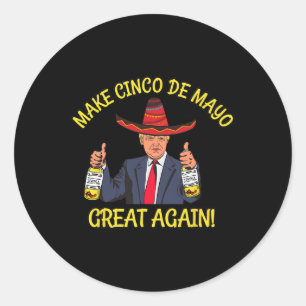 Lustiger Präsident Trump macht Cinco De Mayo wiede Runder Aufkleber