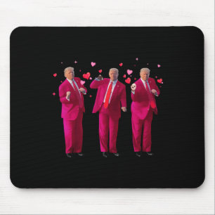 Lustiger Präsident Trump tanzt Donald Trump Herz V Mousepad
