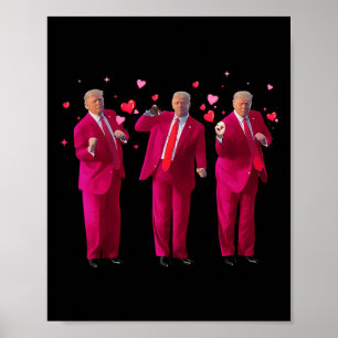 Lustiger Präsident Trump tanzt Donald Trump Herz V Poster