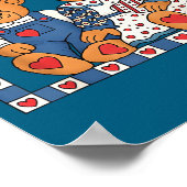 Lustiger Preppy-90er-Rahmen Teddybär Poster (Ecke)