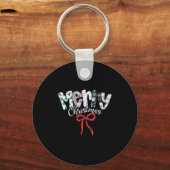 Lustiger Preppy Frohe Weihnachten Santa Coquette B Schlüsselanhänger (Vorderseite)