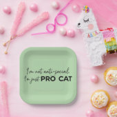 Lustiger Pro-Katze Anti-Sozial Introvertiert Pappteller (Party)