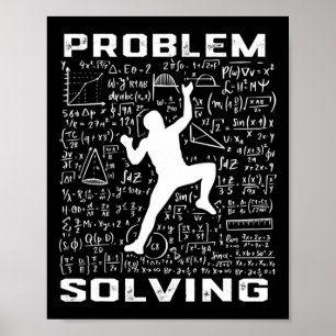 Lustiger Problemlösender Kletterer Felsenklettern  Poster