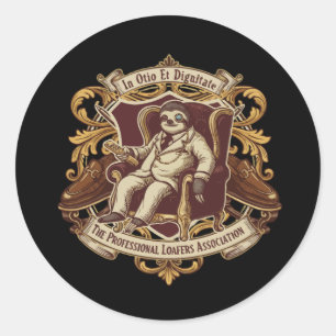 Lustiger professioneller Faulenzer Faultier   In O Runder Aufkleber