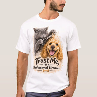 Lustiger professioneller Tierpfleger Katzen- und H T-Shirt