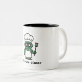 Lustiger Programmierer-Becher — sudo make dinner Zweifarbige Tasse (VorderseiteRechts)