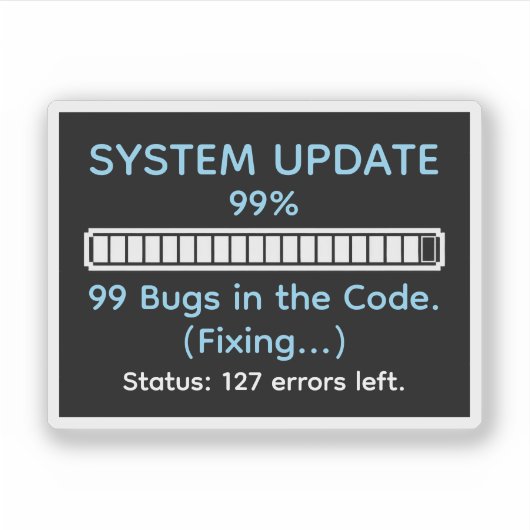 Lustiger Programmierer beim Coden Aufkleber (Vorderseite)