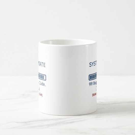 Lustiger Programmierer beim Coden Kaffeetasse (Mittel)