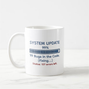 Lustiger Programmierer beim Coden Kaffeetasse