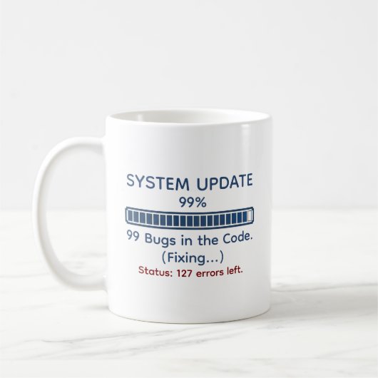 Lustiger Programmierer beim Coden Kaffeetasse (Links)