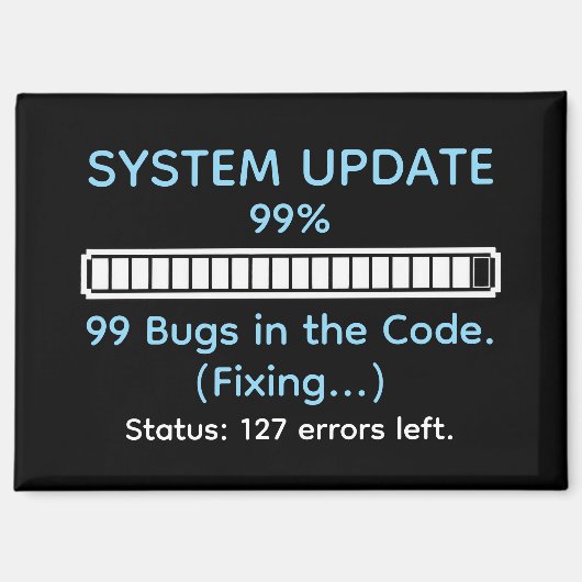 Lustiger Programmierer beim Coden Magnet (Vorderseite)