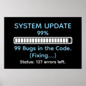 Lustiger Programmierer beim Coden Poster (Vorne)