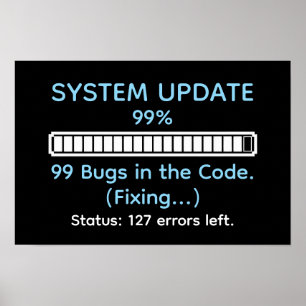 Lustiger Programmierer beim Coden Poster
