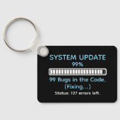 Lustiger Programmierer beim Coden Schlüsselanhänger (Rückseite)