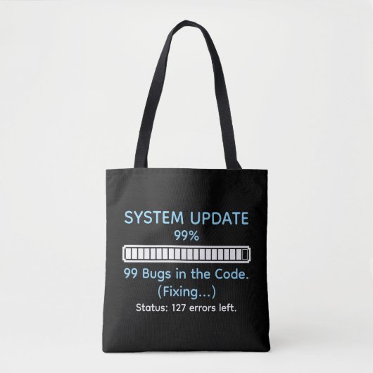 Lustiger Programmierer beim Coden Tasche (Vorderseite)