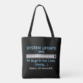 Lustiger Programmierer beim Coden Tasche (Rückseite)