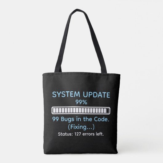 Lustiger Programmierer beim Coden Tasche (Rückseite)