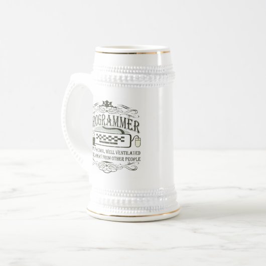 Lustiger Programmierer Bierglas (Vorderseite Links)