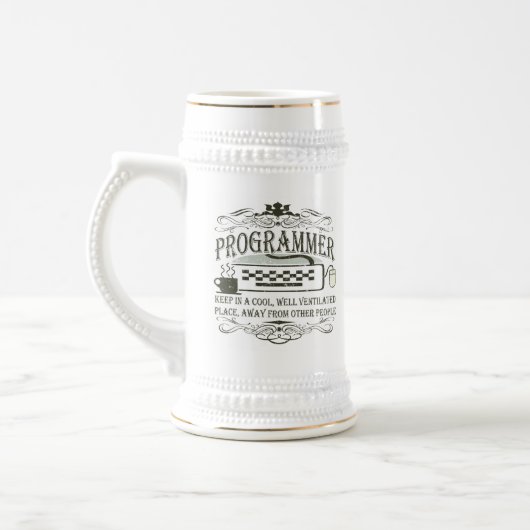 Lustiger Programmierer Bierglas (Links)