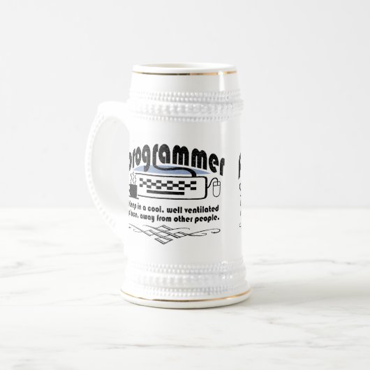 Lustiger Programmierer Bierglas (Vorderseite Links)
