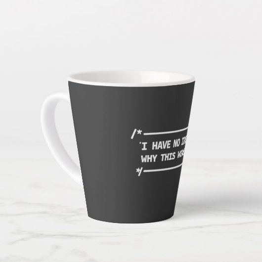 Lustiger Programmierer-Debugging-Humor Milchtasse (Linke Ecke)