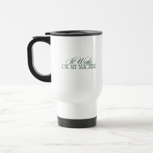 Lustiger Programmierer — Geschenk Reisebecher (Links)