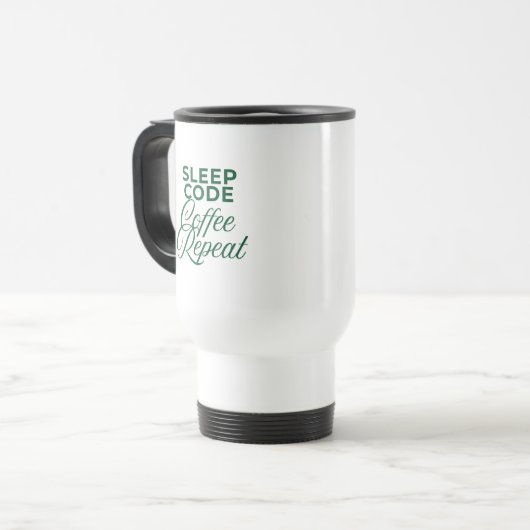 Lustiger Programmierer — Geschenk Reisebecher (Vorderseite Links)
