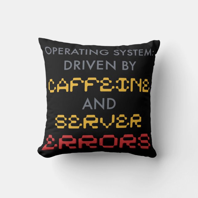 Lustiger Programmierer-Kaffee und Serverfehler Kissen (Vorderseite)