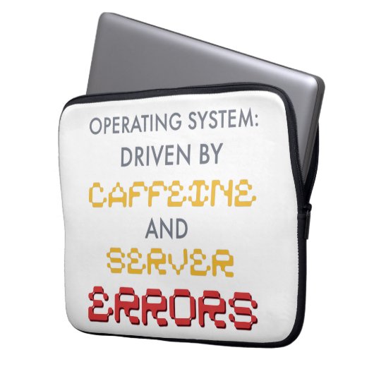 Lustiger Programmierer-Kaffee und Serverfehler Laptopschutzhülle (Vorderseite Links)