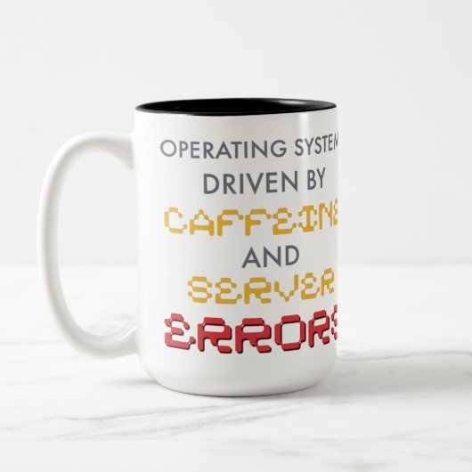 Lustiger Programmierer-Kaffee und Serverfehler Zweifarbige Tasse (Links)