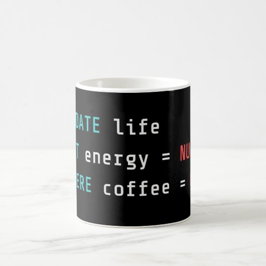 Lustiger Programmierer UPDATE Life SQL Code Kaffeetasse (Mittel)