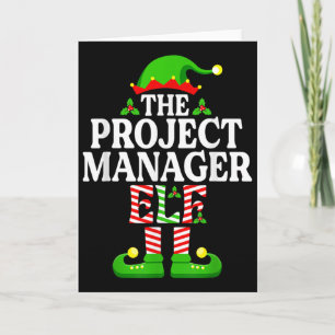 Lustiger Projektmanager-Elf Weihnachten Familie Ma Karte