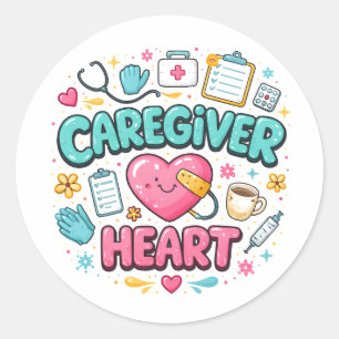 Lustiger Property Caregiver Frohen Pflegetag Runder Aufkleber