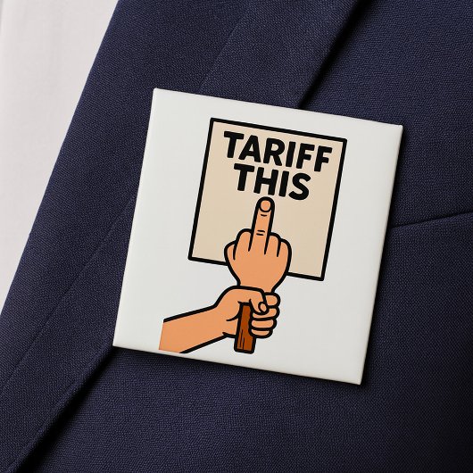 Lustiger Protestschild Zoll Diesen Mittelfinger Button
