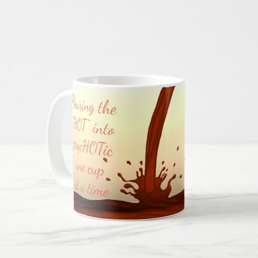 Lustiger Psychotiker Kaffeetasse (Vorderseite Links)