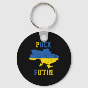 Lustiger Puck Futin Ich stehe mit der Ukraine für Schlüsselanhänger