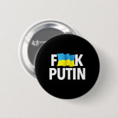 Lustiger Puck Futin - Ukrainische Flagge Button (Vorne & Hinten)
