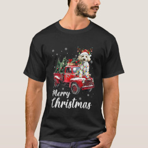Lustiger Pudel Frohe Weihnachten Baum Roter LKW Xm T-Shirt