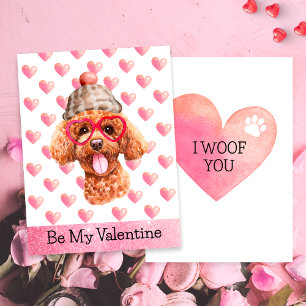 Lustiger Pudel Ich Wuffe Dich Hund Valentinstag Feiertagskarte