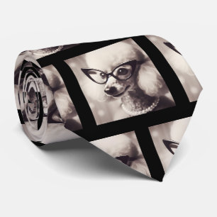 Lustiger Pudel mit Brille Nerd-Halstuch Krawatte