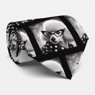 Lustiger Pudel mit Brille Nerd Krawatte