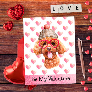 Lustiger Pudel sei mein Valentinstag-Hund Valentin Feiertagspostkarte