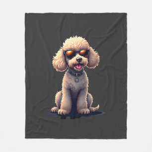 Lustiger Pudel Tierliebhaber Hunde Grafik Süßer Hu Fleecedecke