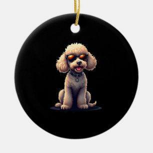 Lustiger Pudel Tierliebhaber Hunde Grafik Süßer Hu Keramik Ornament