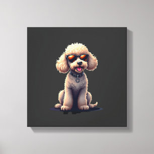 Lustiger Pudel Tierliebhaber Hunde Grafik Süßer Hu Leinwanddruck