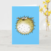lustiger Pufffisch Karte (Gelbe Blume)