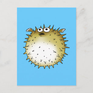 lustiger Pufffisch Postkarte