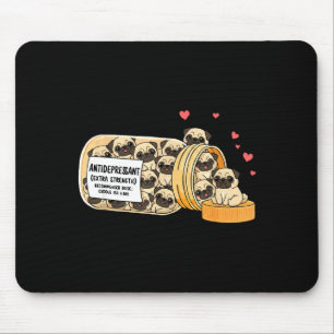 Lustiger Pug Antidepressivum Mama Papa Kinder Mousepad