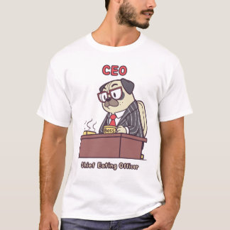 Lustiger Pug-Chef - Chief Eating Officer Bürohumor T-Shirt